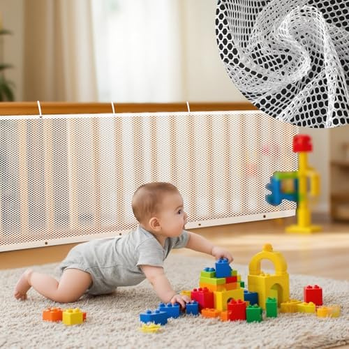 ROEOWENE Rete di Sicurezza per Bambini Scale 3x0.9m Rete Protezione Gatti Balcone Rete per Balconi Esterni Bambino Regolabile Robusta Rete di Sicurezza Scale per Ringhiere,Giocattoli,Cani,Domestici