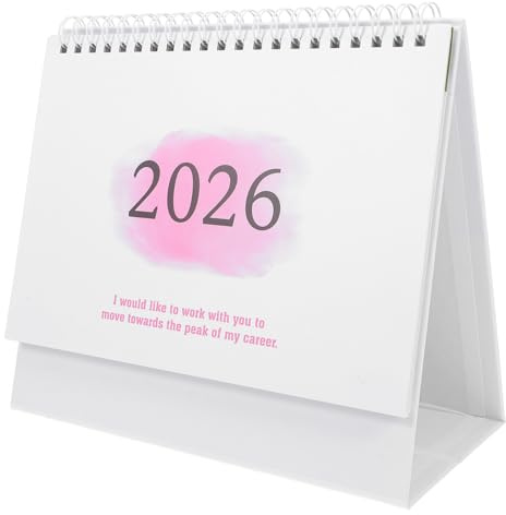 SHINEOFI Bordskalender 2025–2026 18 månader engelska stående hopfällbar kalender liten skrivbordskalender för kontor och hem (2025–december 2026)