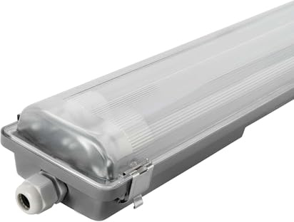 Ledvion - 1 pieza, pantalla estanca, 120cm, IP65, 2x 12W, 160 lm/W, Blanco frío, 6500K, Impermeable, lámpara de techo para garaje, de bodega
