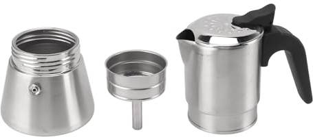 Yctze 304 Pot de Moka en Acier Inoxydable - Cafetière Infiltrée à la Main pour un Usage Domestique, une Extraction à Froid et une Saveur Italienne Traditionnelle, une Conception Unique de Soupape