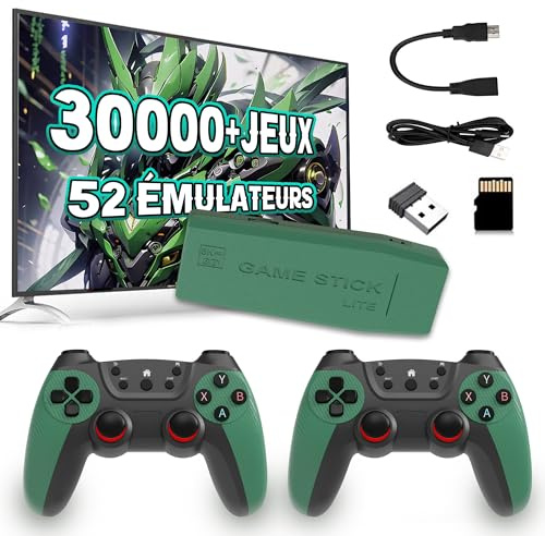 M22-U Classic Video Game Stick con 4K HD 64G, Retro Video Gaming Stick con oltre 30000 giochi precaricati e 52 emulatori, controller ergonomico progettato per Retro Game Stick