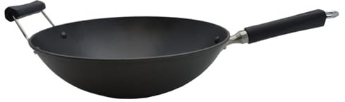 LCKKJHG wokpfanne gusseisen Vorgewürzt, leicht, mit Cool-Touch-Griffen, antihaftbeschichtet, ergonomisches Design, gleichmäßige Wärmeverteilung, vielseitiges Kochen