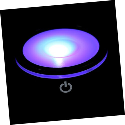BAZEITFLOW Base de Luz LED Táctil para Exhibición de Cristal Soporte Redondo con Sensor Luz y Colores Cambiantes sin Batería Uso Doméstico y Decoración