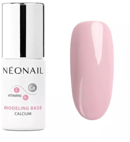 NÉONAIL Vernis Semi Permanent Base Coat 7,2 ml - Vernis Gel UV Semi Permanent - Modeling Base Calcium Neutral Pink - Vernis à Ongles - Gel Polish - Gel UV - Nail Art