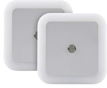 Pack 2 LUZ Nocturna LED con Sensor CREPUSCULAR AUTOMÁTICO – ILUMINACIÓN Inteligente Blanca 6000K, ENCHUFABLE, BAJO Consumo para Pasillo, BAÑO Y Dormitorio