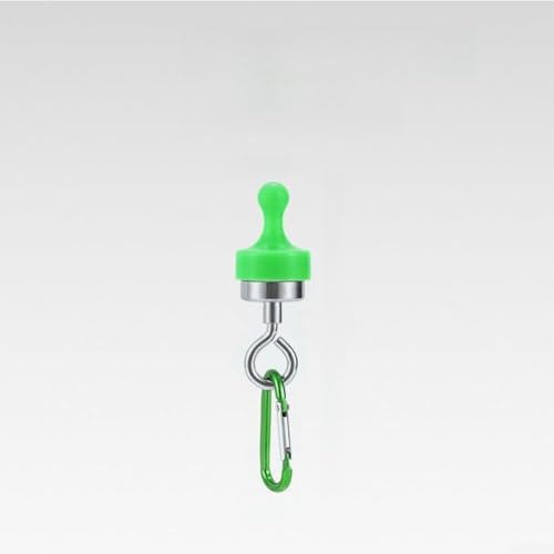 Ganchos magnéticos fuertes con capacidad de carga de 12 kg para equipo de camping y uso al aire libre, imanes recubiertos de goma con mosquetón de anillo en D para una fijación segura, varios tamaños
