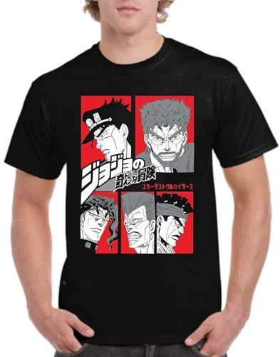the Fan Tee Camiseta de Adulto de Hombre Dibujos Animados Jojo’s Bizarre  Poses, Ora,MUDA, Adventure Joestar, Los Stands 004 M