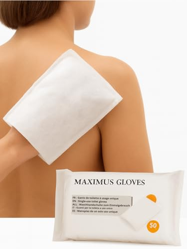 MAXIMUS 1000 Gants De Toilette Jetables Molletonnés Non Tissés 80 GR/m² - Ultra Doux