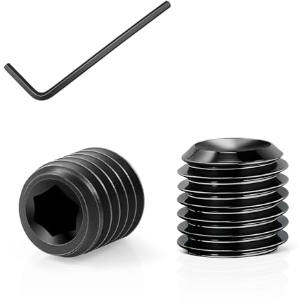 200 Stück M3x5 Madenschrauben mit Inbusschlüssel | 12.9 Kohlenstoffstahl, Schwarze Beschichtung, inkl. Inbusschlüssel, für Türgriffe, Möbel & Reparaturen