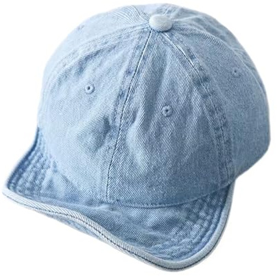 iEasey Soft Brim Baby Cotton Denim Baseball Cap 6-24 Months UV Protection Toddler Sun Hat Baby Boys Summer Outdoor Visor Cap Kids Adjustable Lightweight Breathable Sun Hat