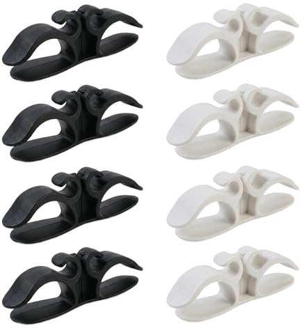 8 PCS Upgraded Cord Organiser for Kitchen Appliances, Self-Adhesive Cable Tidy Winder, Stick On Wire Holder for Mixer, Blender, Toaster, Air Fryer, Coffee Maker (Black & White)