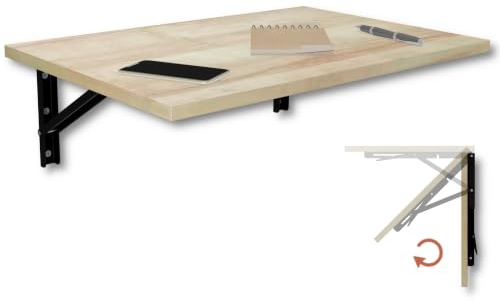 KDR Mesa plegable de pared de 60 x 40 cm, mesa plegable para montaje en pared, mesa de pared que ahorra espacio, mesa de comedor, escritorio y mesa de cocina, ideal para espacios pequeños y oficina en