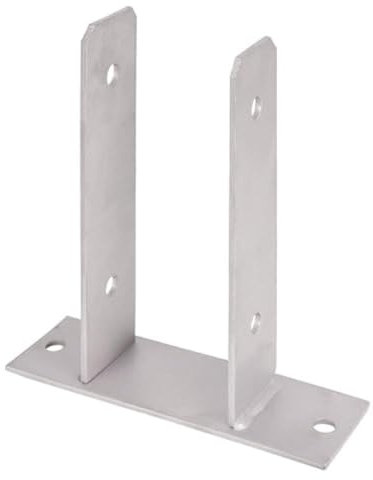 Alberts 212919 U-Pfostenträger | zum Aufschrauben | Edelstahl | lichte Breite 91 mm