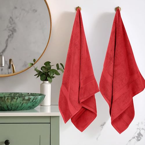 Superior - Juego de Toallas de baño de algodón de 900 g/m2, Color Rojo, 2 Piezas
