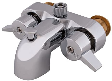 EZ-FLO Two-Handle Add-On Shower Diverter Bathcock, Chrome Plated, 11129