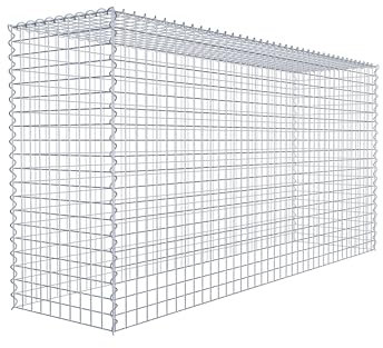 GABIONA Cestino di Pietra Gabbione Maglie rettangolari, 5 x 5 cm, profondità 50 cm, Coltivazione Cestino Typ 3, Chiusura a Spirale, con zincatura galvanica