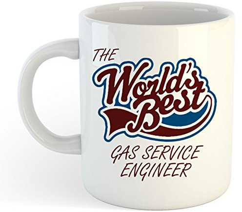grabmybits The World's Best Gas Service Engineer Mug Ceramic, Coffee Tea Cup, Gift Idea, Plumbing