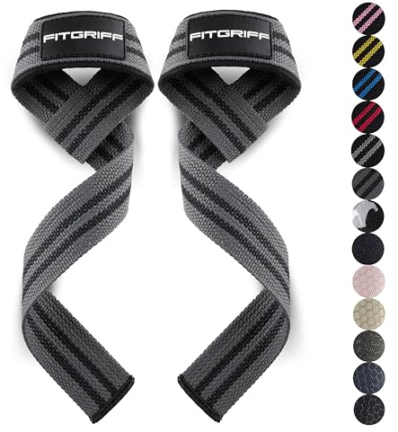 Fitgriff® Zughilfen (gepolstert) für Krafttraining, Bodybuilding, Fitness - Kreuzheben Gurte - Lifting Straps - für Frauen und Männer