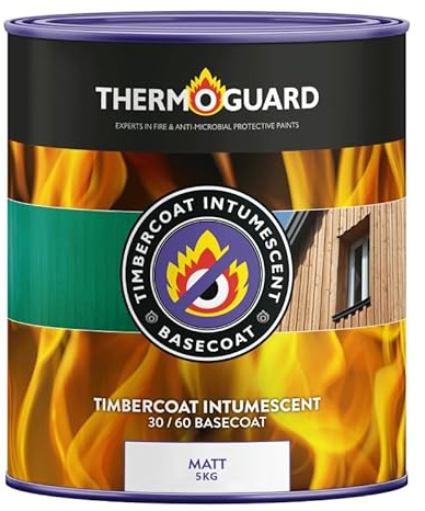 Thermoguard Timbercoat | Fire Protection Paint for Interior & Exterior Timber & Wood (5KG, Matt White)