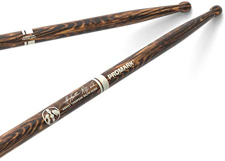 ProMark Drum Sticks - Bring Your Own Style - BYOS - FireGrain For Playing Harder, Longer - No Excess Vibration - Lacquer Finish, Large Round Tip, Hickory Wood - 1 Pair