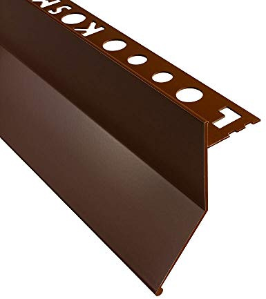 Alu Balkon Terrasse abtropf Fliesenschiene Profil Schiene 3m 10mm braun | Für Balkon- und Terrassenkanten mit sauberer Tropfkante, mit Abtropfkante, 10mm Profilhöhe, 3m, Aluminium, braun