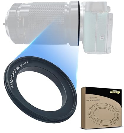58 mm auf FX Reverse Adapterring, 58 mm-FX Makroaufnahmering, kompatibel mit Fuji Film FX Kamera X-A5 X-A20 X-A10 X-A3 X-A2 X-A1 X-T2 X-E3 X-E2S X-E2 X-E1 X-T100 X-M1 X-Pro1 X-Pro2, Makroaufnahmen.