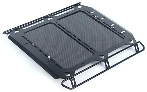 LCX Racing 1/10th RC Crawler Car Metal w/Carbon Fibre Luggage Tray Roof Rack for Traxxas TRX6 G63, Upgrades Parts Accessories