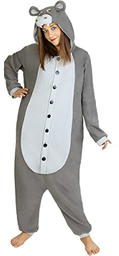 Funidelia | Nilpferd Onesie Kostüm für Herren und Damen Tiere - Farben: Bunt, Zubehör für Kostüm - Lustige Kostüme für Deine Partys