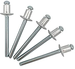 (350 Stück) Blindnieten 4,8 x 6 mm, Kuppelkopf offen Typ, DIN 7337, Aluminium Niet und Stahldorn, Popnieten (350, 4,8 x 6 mm)