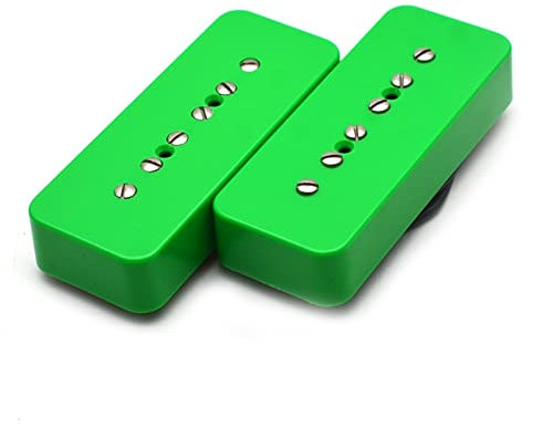 Humbucker Single Coil Soap Bar Pickups Für P90 Gitarre Schwarz/Weiß/grüne Gitarrenteile (Color : Green, Size : Neck and Bridge)
