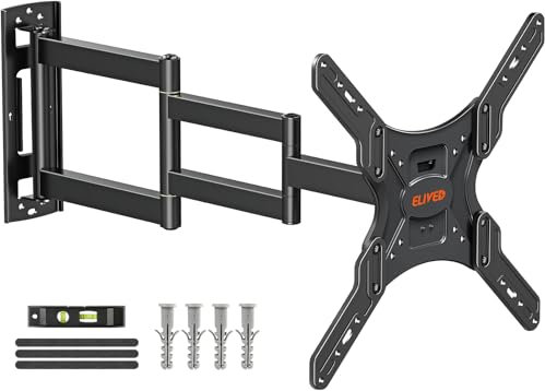 ELIVED Lang Arm TV Wandhalterung für die meisten 26-60 Zoll Fernseher, Eck TV Halterung Ausziehbar 749mm, Max. VESA 400x400mm, Hält bis zu 35KG, EV3017