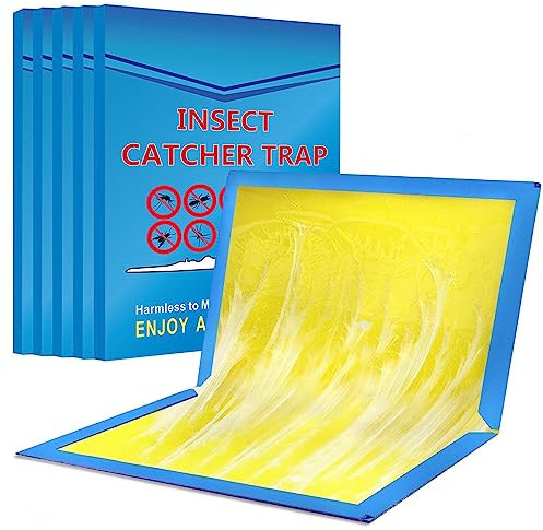 Sticky Traps - Multi-Use Boards Pest Traps Boards - Sticky Pads Board Gum Pads for Commercial Home Indoor Outdoor Garden Garage Kitchen Office (5 Pack)