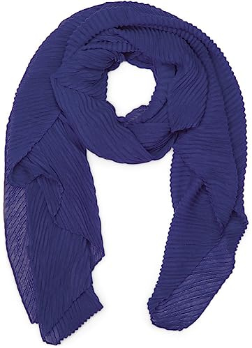 styleBREAKER Damen Schal Plissee Baumwollmix 96x192cm | Gekreppte Oberfläche. feine Falten. fließendes Gewebe. Stola Design. weiche Haptik. Handwäsche empfohlen.