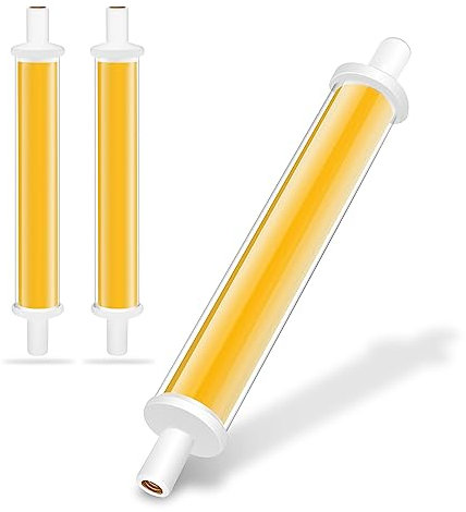 Homesally R7S LED Bulb 118mm 30w Dimmable, 30W R7S 118mm LED COB Light Replacement for Halogen Bulb 300W, COB Double Ended Reflector Linear Lamp, 360° Beam Angle, No Flicker,Warm White,118mm 30W 2pcs