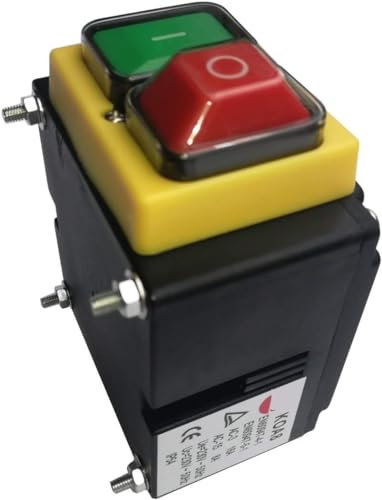 LSSEDA Maschinenschalterknopf, Verzögerungsschalter Druckknopfschalter Industrial Magnetices Not-Aus-Schalter for elektrische Geräte Maschine 230V 16(8) A KOA8