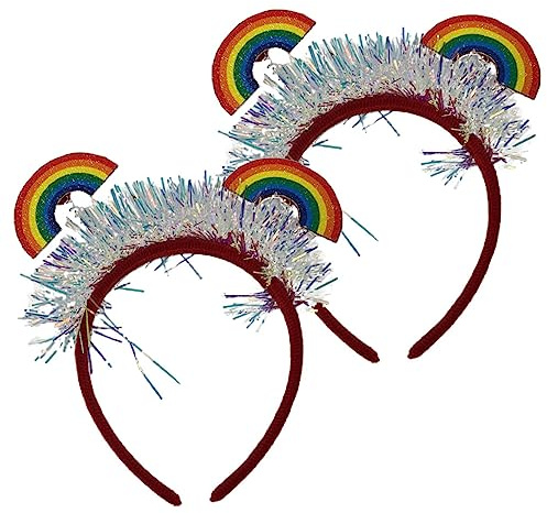 HOMSFOU Pride Stirnband Regenbogen Haarreifen Für Frauen Und Männer 2Er Set Aus Filz Und Kunststoff Für Pride Month Lgbt Partys Festivals Fotos Und Kostümzubehör
