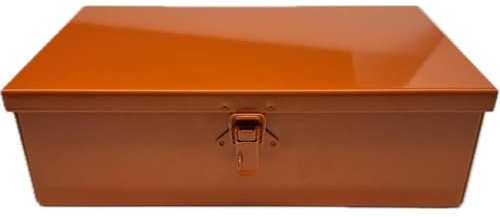 G.L.D. Forniture Werkzeugkasten 300 x 175 H 90 aus gebogenem Blech, geschweißt, robust lackiert glänzend orange mit Dachhalterung für Traktoren, 00711035