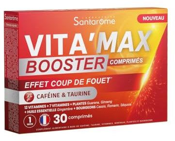 Santarome Vita'max Booster Caféine & Taurine Anti fatigue 30 comprimés