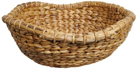 Meubletmoi Panier décoratif Rond Corbeille à Fruits D. 42 cm tissé en Jacinthe d'eau – Fabrication Artisanale – COVE