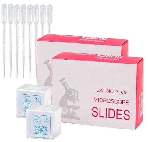 100 Stück vorgereinigte mikroskop objektträger 25x76mm und 200 stück mikroskop-deckgläser 18x18mm,mit 8 tropfer,mikroskop zubehor,objektträger und deckgläser,microscope slides