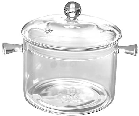 MAGICLULU 16 Cm 1600 Ml Suppentopf Aus Glas Griff Instant-nudeltopf Schmortopf für Die Küche Antihaftbeschichteter Kochtopf für Gartenpartys und Familientreffen