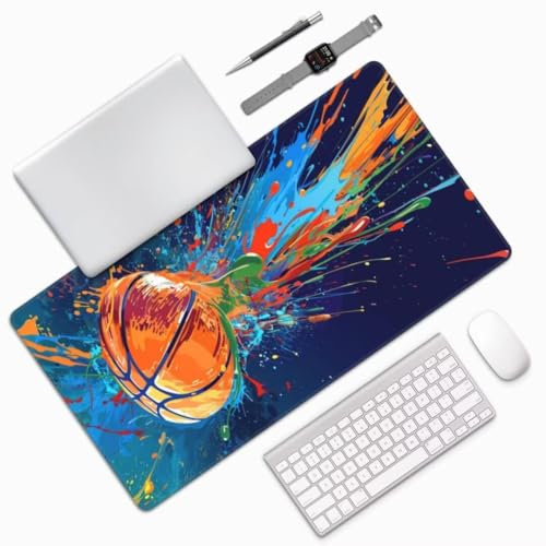 Abstrakt Mauspad Fußball Mauspad XXL 600 x 300 mm, Schreibtischunterlage Wasserdicht Mousepad mit Anti-Rutsch Basis Desk Mat, Verbessert Präzision Und Geschwindigkeit, für PC, Laptop, Geschenk yw402