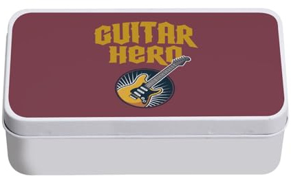 Fabulous Metallbox, Rot – Guitar Hero Gitarre Musik Rock – 11 x 18,5 x 5,5 cm – Aufbewahrungsbox, Schlüssel, Werkzeug, Brotdose, Zucker, Kekse