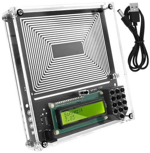 Generatore di risonanza Schummann 7,83 Hz con custodia protettiva 0,1 ~ 30000 Hz Ultra guarigione USB Schumann, generatore di onde sinusoidale 15 x 15 cm, generatore di frequenza Schumann (nero)