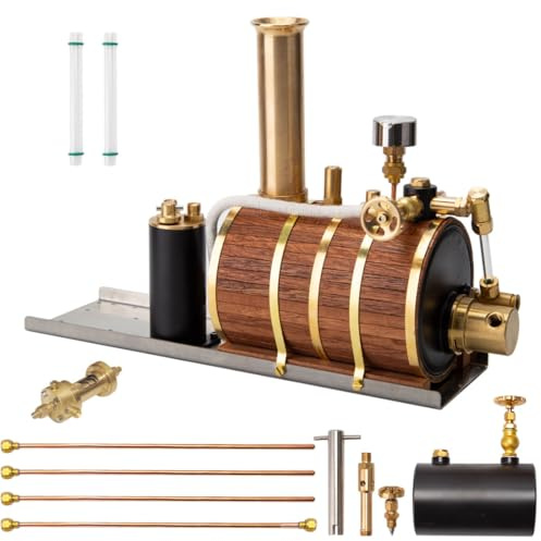 BAUBAUPLAY Stirlingmotor Bausatz, 200ml Dampfkesselmodell für Ein-/Doppel-/Dreizylinder-Dampfmaschinen Modellschiffe Motor Bildung Wissenschaft Kit Spielzeug
