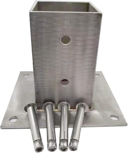 Stainless Steel Post Base Bracket, Fence & Deck Post Holder Anchor with Screws, Heavy-Duty Square Column Base(150x150 mm/5.9x5.9 in)