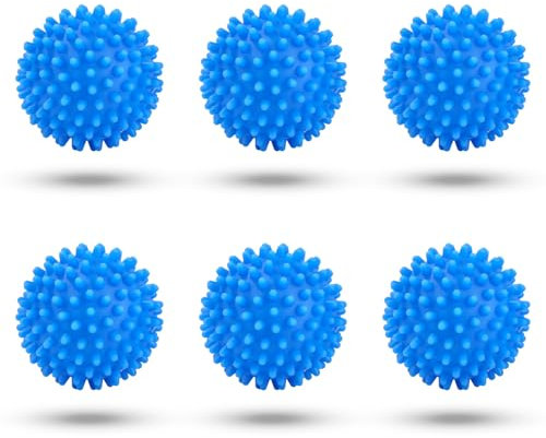 6 Stück Wiederverwendbare Trocknerbälle Waschkugeln für Waschmaschine und Trockner, ideal für flauschigere Wäsche, umweltfreundlich und langlebig