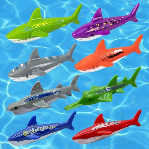 MOAZIFI 8 Stück Haipoolspielzeug Für Kinder, Kinder Pool Spielzeug Set, Poolpartys Und Tägliche Unterhaltung Verwendet, Sommer Poolparty Geschenk Für Jungen Und Mädchen