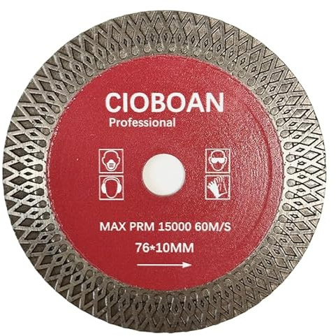 CIOBOAN Disco Diamantato 76 mm per Mini Smerigliatrice | Disco diamantato extra sottile per piastrelle e pietra. Ideale per mini smerigliatrici con foro da 10 mm.