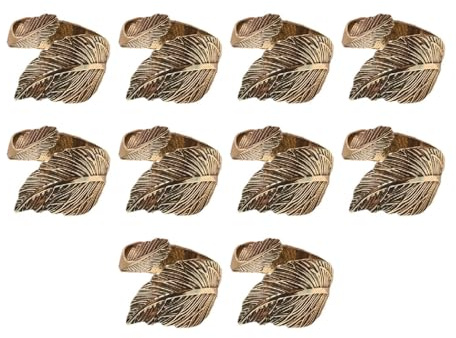 KESOTO 10x Blatt Serviettenringe Serviettenhalter Schnallen Elegante Dekorative Abendessen Tisch Dekor für Party Bankett Hochzeit Familie Versammlungen, Bronze